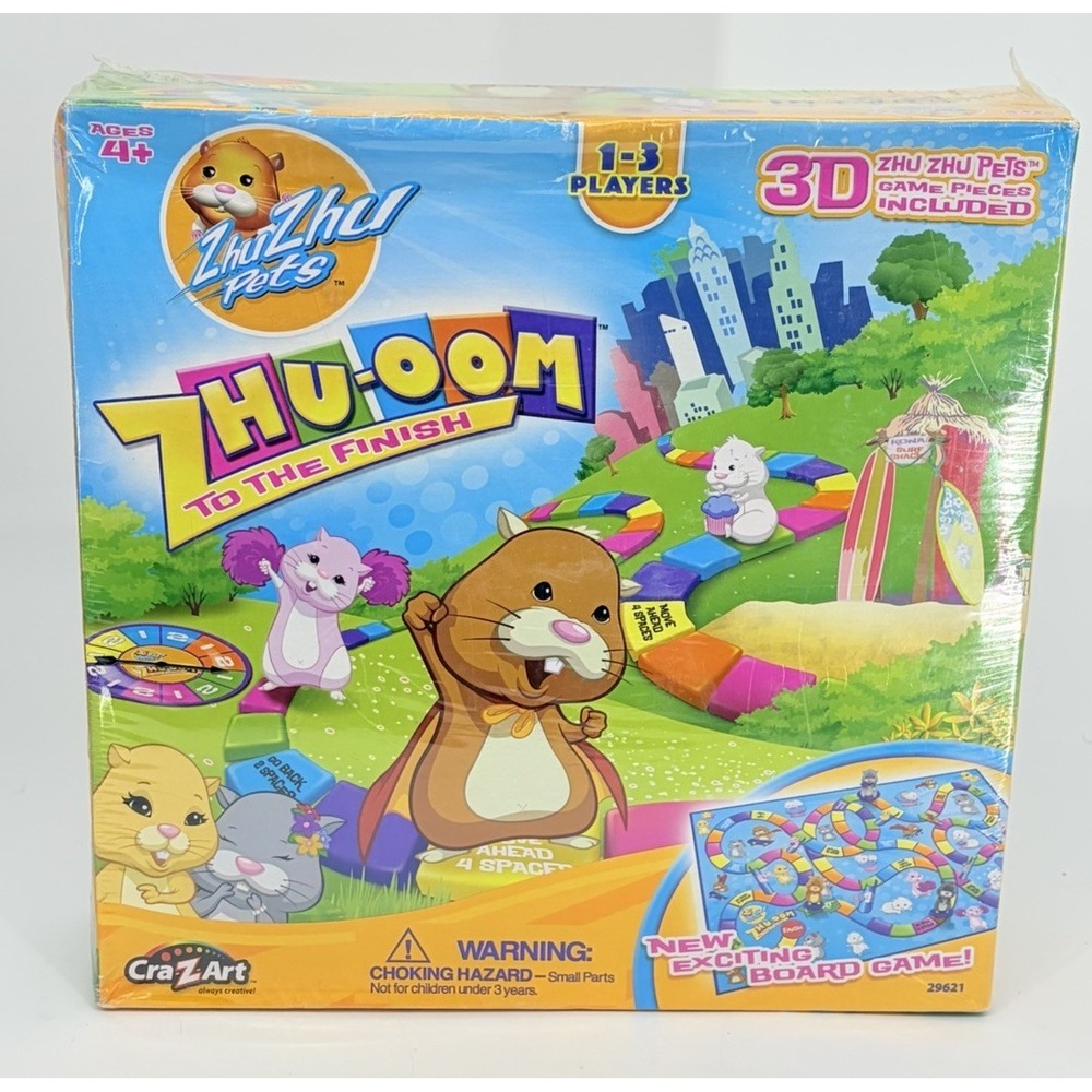 New Zhu-Oom To The Finish Board Game Zhu Zhu‎ Pets 2010 Craz-Z-Art